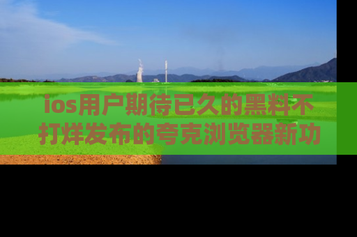 ios用户期待已久的黑料不打烊发布的夸克浏览器新功能上线啦!