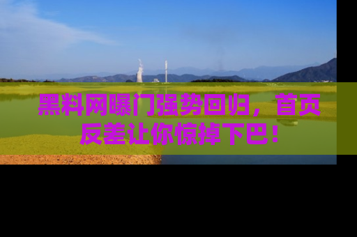 黑料网曝门强势回归，首页反差让你惊掉下巴！