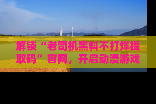 解锁“老司机黑料不打烊提取码”官网，开启动漫游戏的新次元之旅！