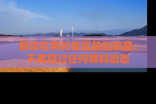 教你在黑料专区轻松收藏:不再错过任何黑料动态